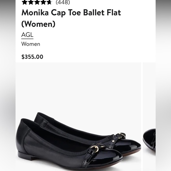 New AGL Monika Leather Ballet Flats Slip-on Black w/ Buckle, sz 35 EU / 5 US - Picture 7 of 12